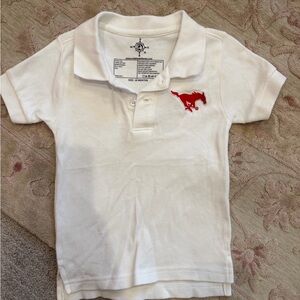 Classic White Polo Shirt with Red Logo